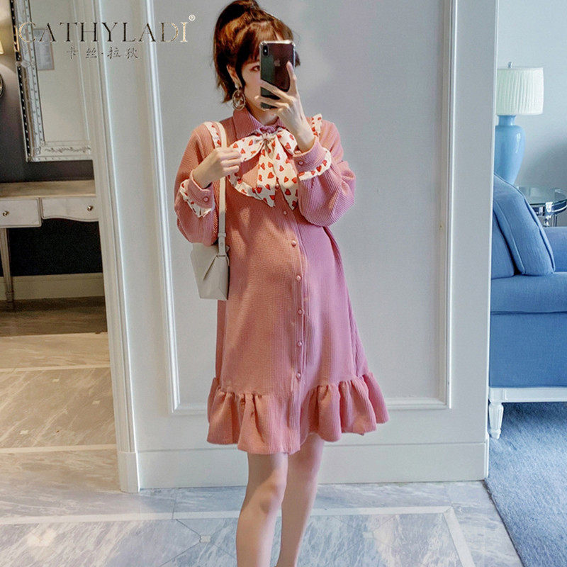 CATHYLADI maternity dress spring new fashion loose sweet lace FOREIGN style HOT MOM AGE-reducing dress woman