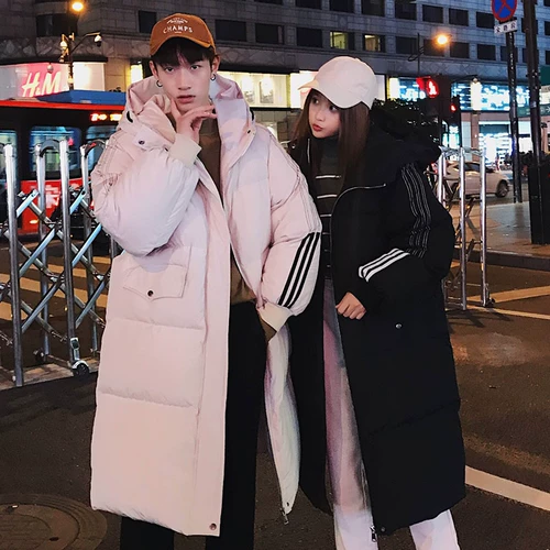 Парная одежда для влюбленных, пуховик, длинная куртка, широкая цветовая палитра, увеличенная толщина, французский стиль, длина макси