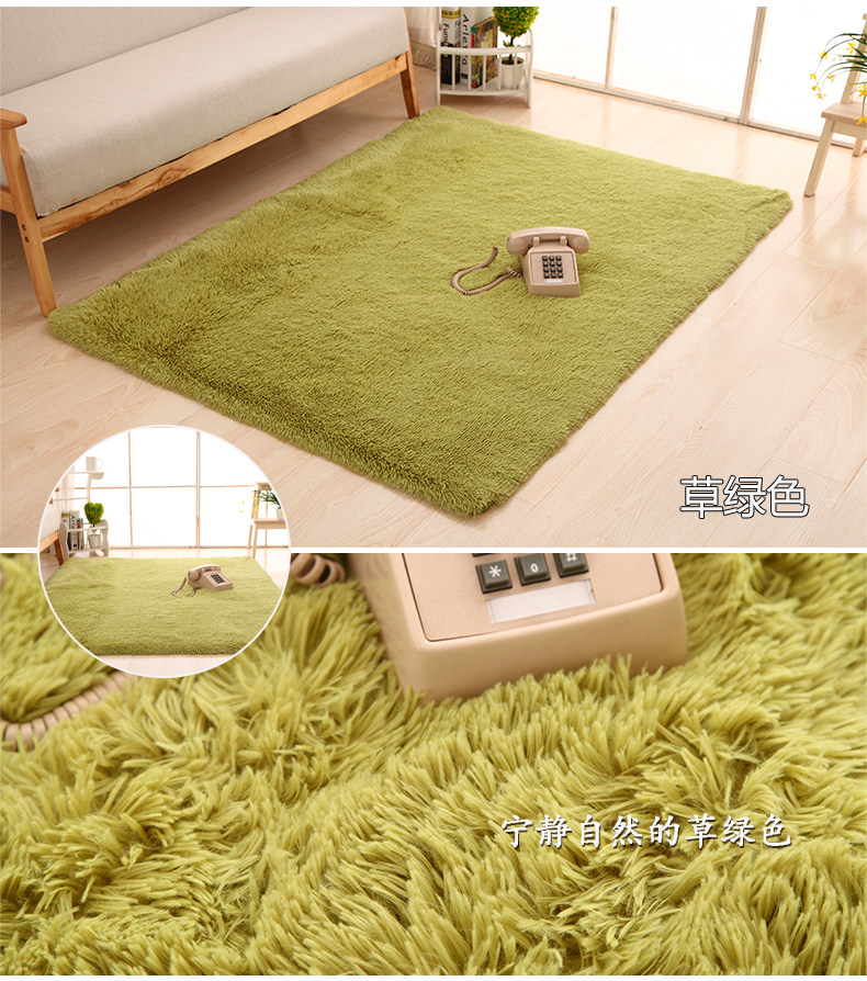 Silky thảm dày có thể được nước cuốn trôi màu thảm thảm mượt phòng khách bàn cà phê ngủ cạnh giường ngủ thảm Continental - Thảm thảm gấp gọn