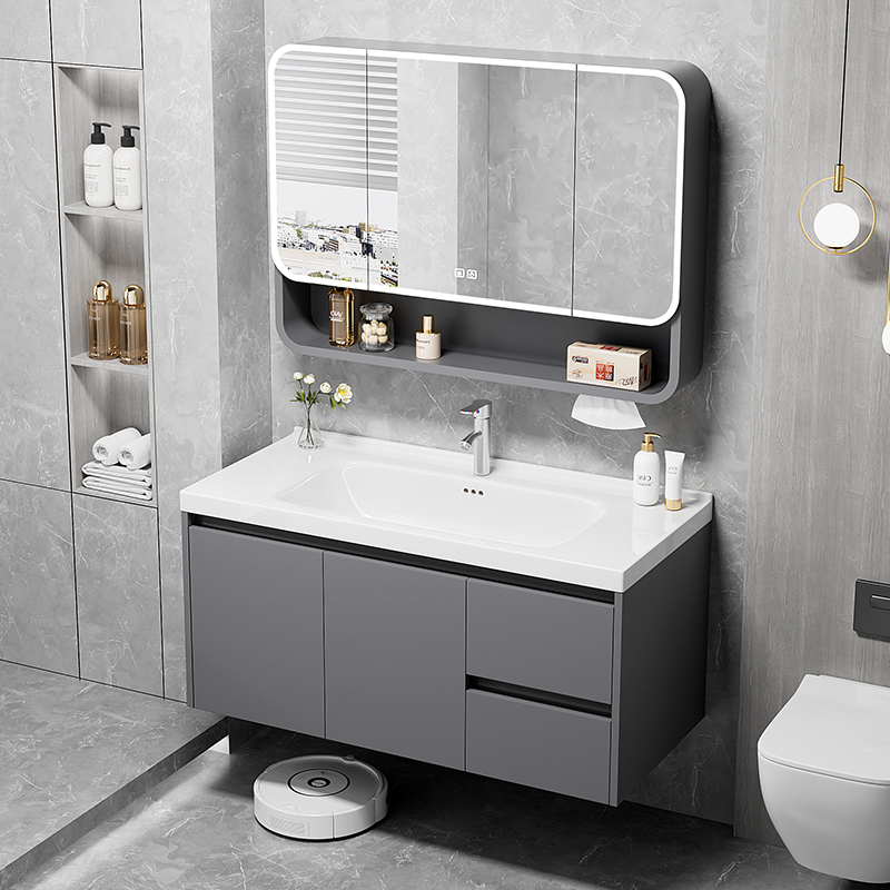 Honeycomb Aluminum Alloy Bathroom Cabinet Combination with Integrated Ceramic Basin, Washbasin, Sink, Cabinet with Drawers, Powder Room Honeycomb Aluminum Alloy Bathroom Cabinet Combination with Integrated Ceramic Basin, Washbasin, Sink, Cabinet with Drawers, Powder Room
