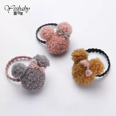 Korea autumn and winter new children hair jewelry little girl cartoon Hairband floral headdress girl cute plush Hairband Hairband