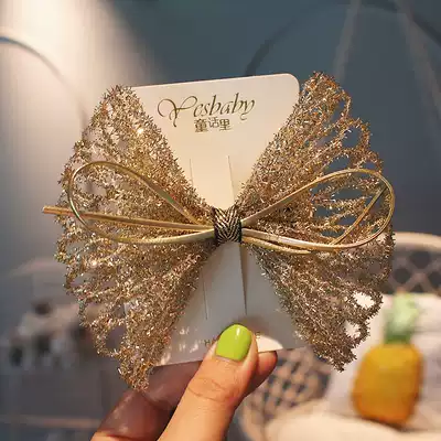 South Korea's high-end children sparkling stereo big bow hairclip girls princess tiara baby temperament hairclip hairclip