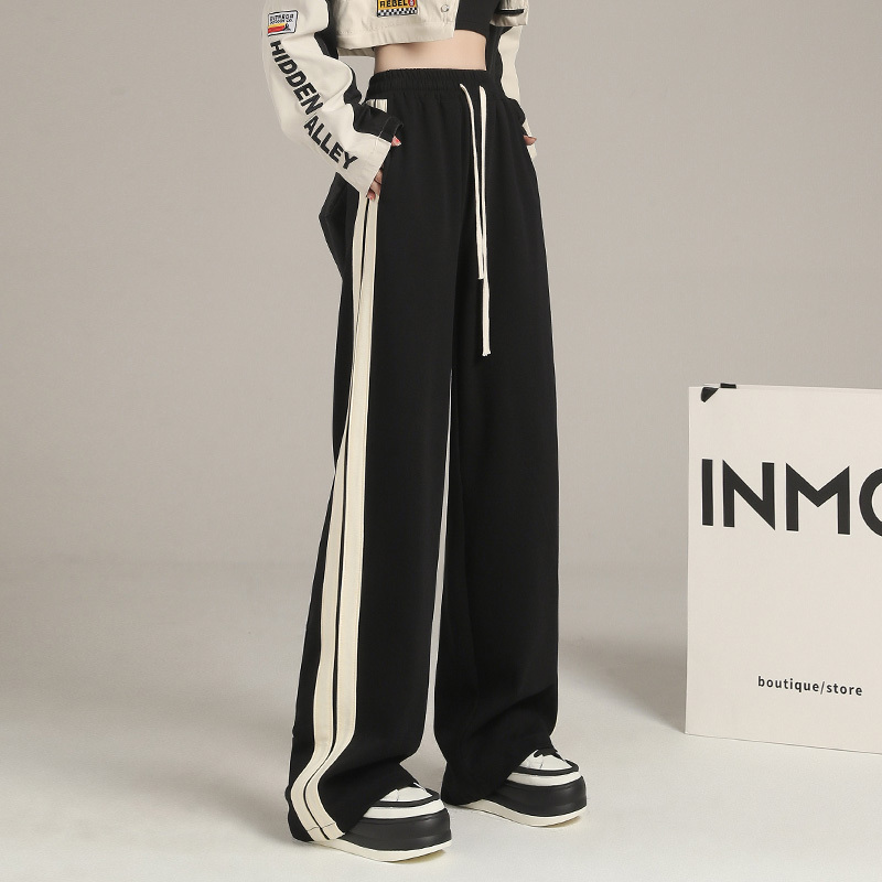Black Sweatpants for Women, Spring and Autumn 2026 New Style, Loose Casual Sweatpants, Summer Pants, Student Fitness Straight-Leg Wide-Leg Pants