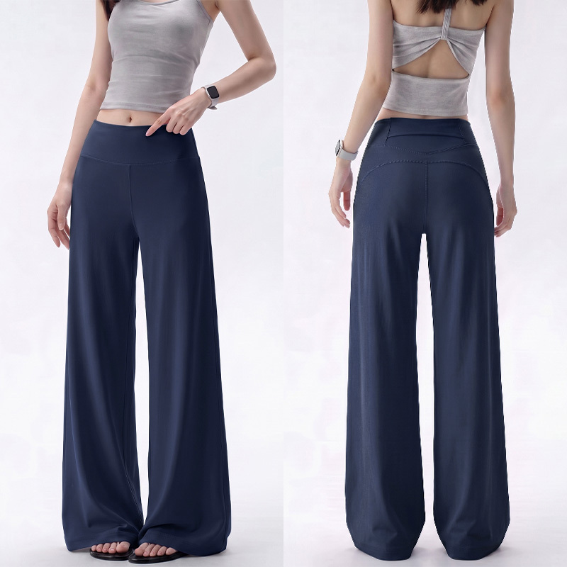 Navy Blue Quick-Drying Pilates Yoga Pants for Women, Suitable for Outdoor Wear in Summer, Thin Flared Wide-Leg Pants, Casual Fitness Sports Pants Navy Blue Quick-Drying Pilates Yoga Pants for Women, Suitable for Outdoor Wear in Summer, Thin Flared Wide-Leg Pants, Casual Fitness Sports Pants