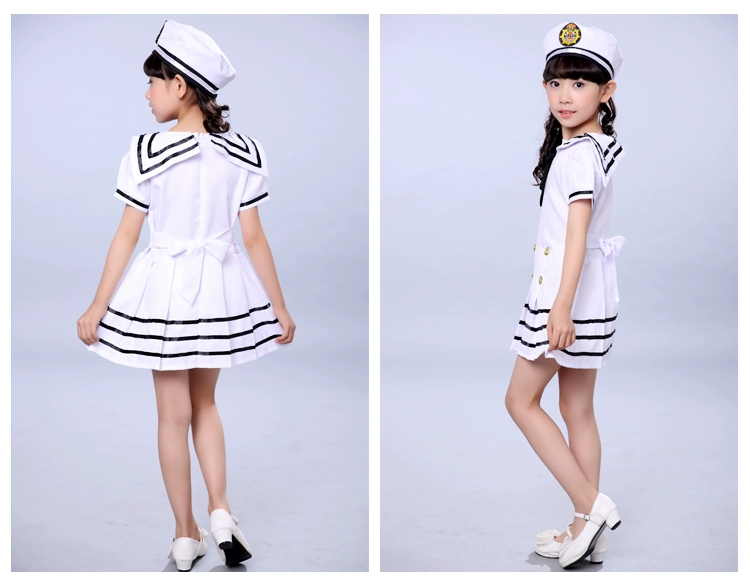 Trang phục hợp xướng thiếu nhi đồng phục mới thể hiện trang phục bé trai và bé gái trang phục hải quân nhỏ - Trang phục