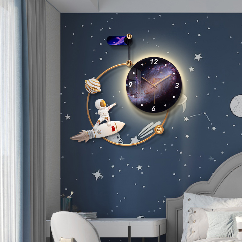 Astronaut Wall Wall Clock Creative Living Room Household Walk Wall Background Wall Decoration Clock Archives Wall Wall