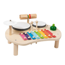Cross-border childrens drum set wooden xylophone music toy set percussion instrument music table enlightenment educational toys