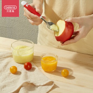 贝恩施儿童不锈钢辅食刮泥餐具