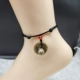 Tiger Head Bell+Медная монета злой злой цепь ноги черная веревка