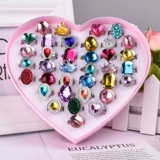 Детское кольцо, украшение, серьги, клипсы, бриллиантовая игрушка, аксессуар для детского сада, с драгоценным камнем, подарок на день рождения