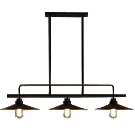 American Country-Style Simple Restaurant Chandelier with 3 Heads, Vintage-Style Wrought Iron Lighting Fixtures, Bedroom Study Bar Art Lamp