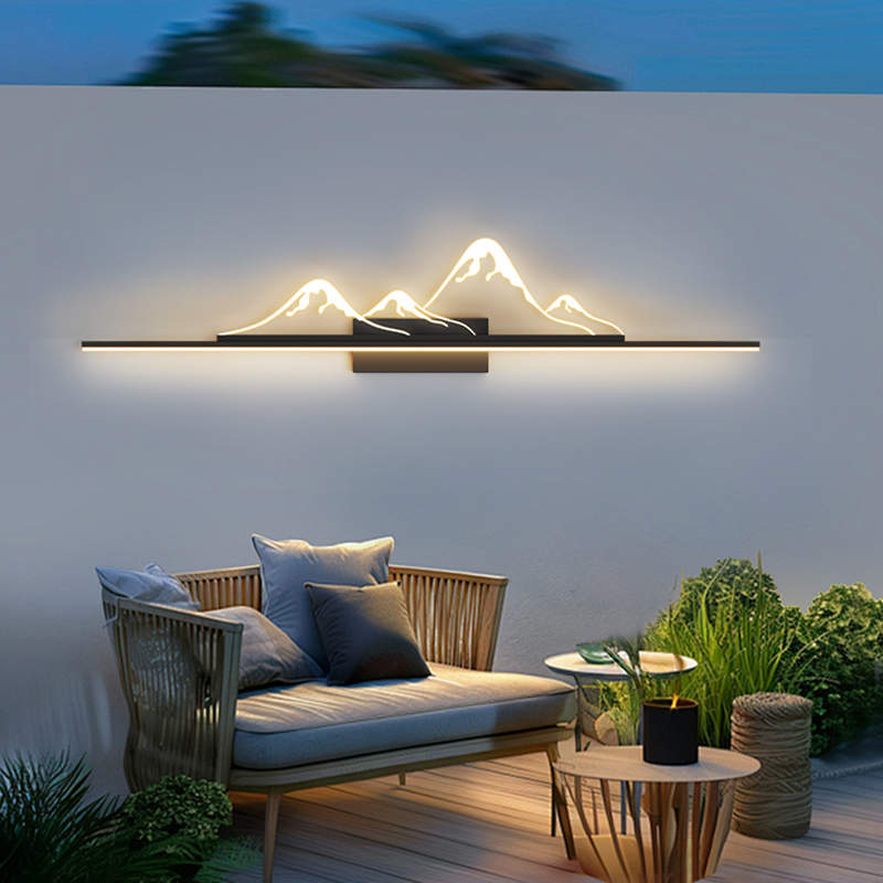 New Outdoor Strip Wall Lamp, Solar-Powered, Simple and Elegant, Villa Shadow Wall Lamp, Waterproof Background Wall Decorative Lamp