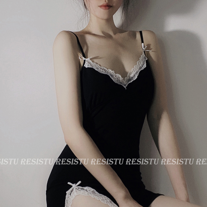 RSISTU lace harnesses sleeping dress feminine feel like I'm flirty pyjamas sleeping dress for a suit anecdoise your cat.