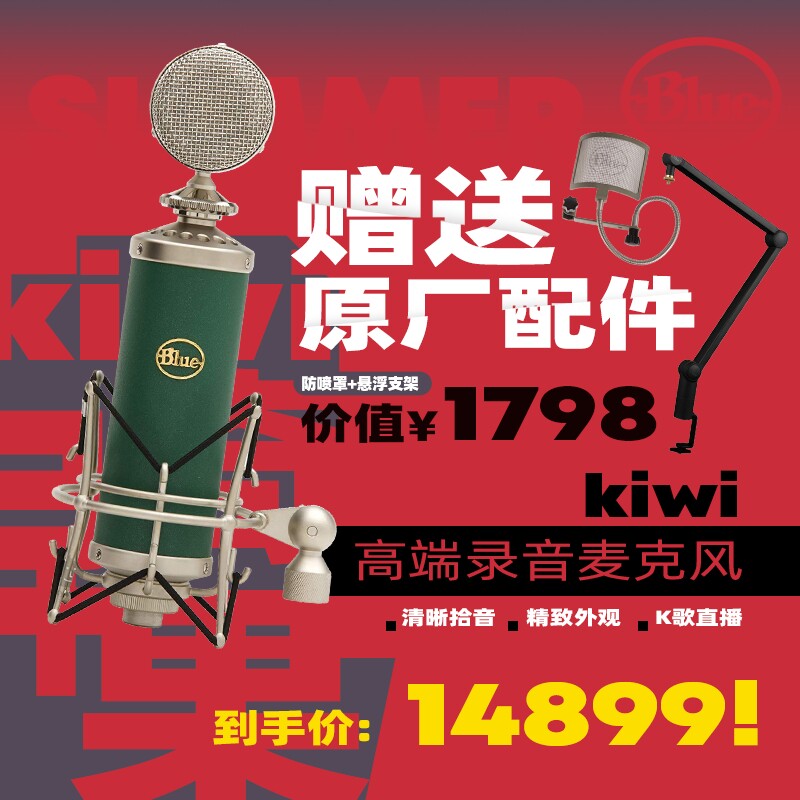 Rotech Blue Kiwi professional capacitive microphone anchor mobile phone live K song with sound book big vibrating film microphone-Taobao