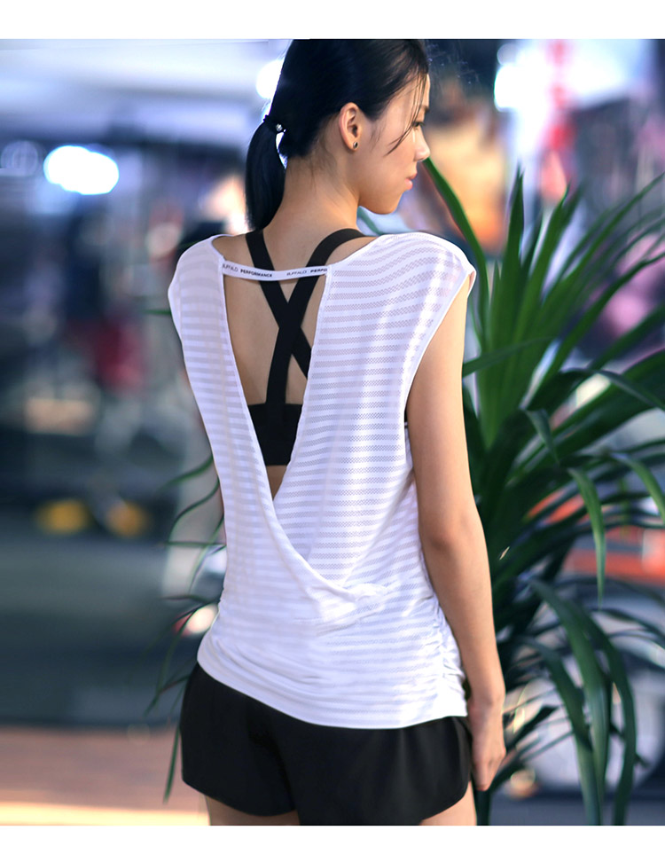 Nhanh chóng làm khô vẻ đẹp thoáng khí lại không tay T-Shirt tập thể dục chạy đào tạo lưới thể thao rỗng ngắn tay yoga quần áo áo sơ mi nữ áo ba lỗ gymshark