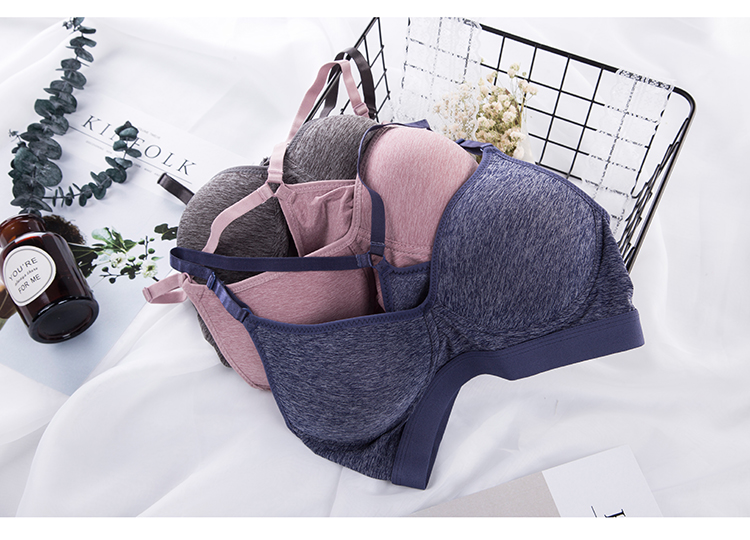Cố định miếng đệm ngực không có vòng thép thể thao áo ngực thoáng khí thoải mái nhẹ ngủ cô gái chống sốc tập hợp đồ lót yoga mùa hè quần xì áo vú