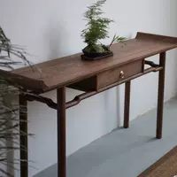 Новый китайский столик крыльца твердый древесина Zen Confession Case Old Elm для старого вяза для столов на стене