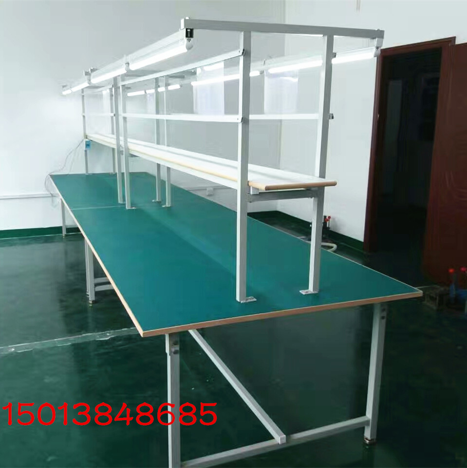 Shenzhen anti-static workbench assembly line double-sided workbench with lights workshop operation table maintenance inspection table