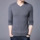 Mùa xuân áo len mỏng cổ chữ V nam áo len mỏng phù hợp Hàn Quốc trẻ trung kích thước lớn màu tinh khiết dệt kim đáy áo thủy triều - Áo len