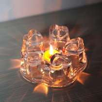 High temperature resistant glass heart-shaped heating base Insulation candle base Tea ceremony accessories Tea warmer Cup warmer Tea maker