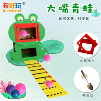 (Cloth fun _ Middle class science zone)Kindergarten corner game big mouth frog large support face playing teaching aids