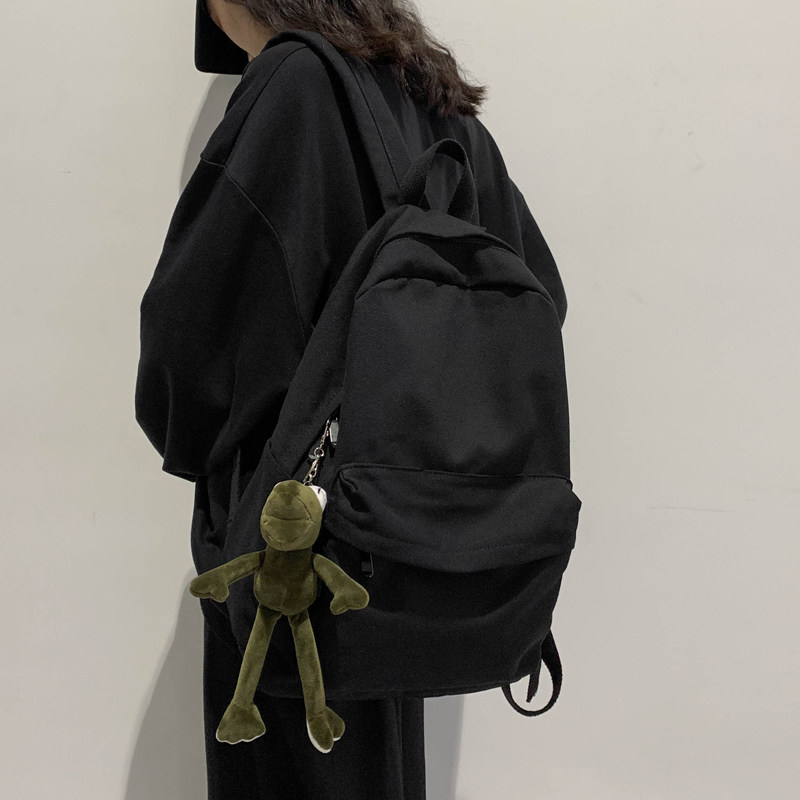 School bag Korean version Harajuku ulzzang female college student fashion trend printless universal rucksack men's backpack