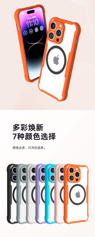 MagSafe Magnetic Transparent Clear Airbag Corner Protection Slim Fit Tough Shockproof 15, 14, 13, 12, 11 iPhone Case
