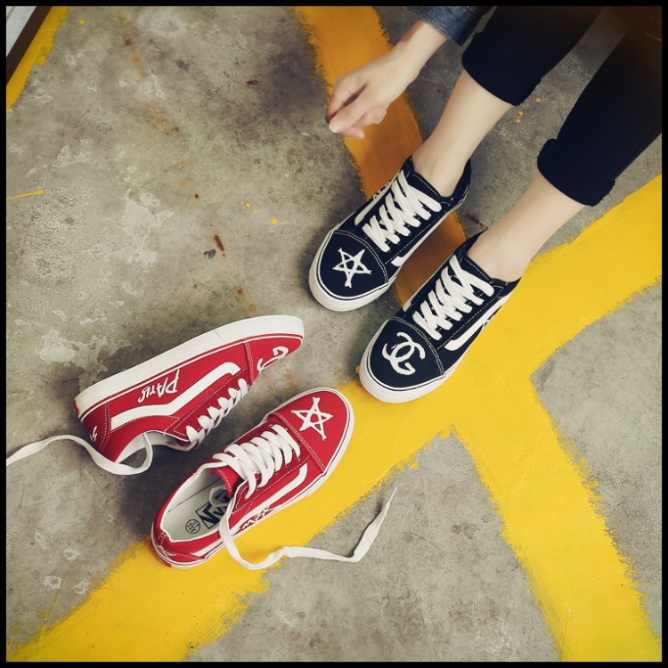 Phiên bản tiếng Hàn của mùa thu ulzzang Giày gió thể thao và giải trí thấp giúp sinh viên giày vải nam và giày nữ giày trượt patin giầy thể thao nữ đẹp