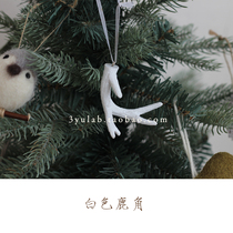 3yulab white elk horn flat props Nordic Christmas tree hanging decorations Garland accessories decoration
