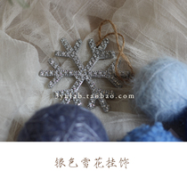 3yulab silver snowflake photo setting props Christmas decorations Christmas tree pendant