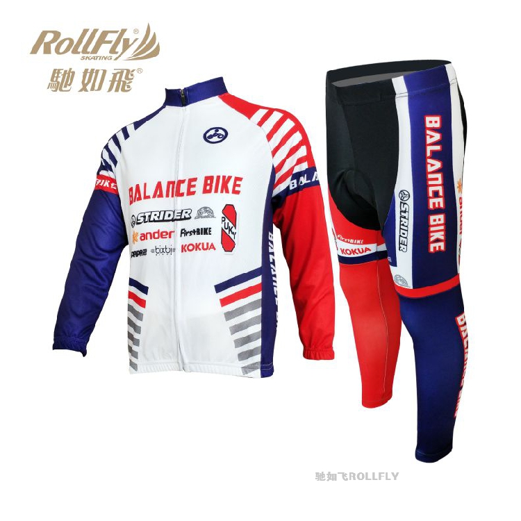 Children's winter fleece top plus fleece trousers suit balance bike suit sliding racing suit cycling suit cycling suit customization