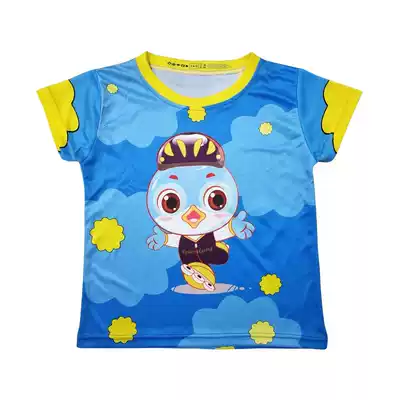 Spot spring and summer quick-drying moisture-wicking children's cartoon roller skating speed skating training team uniform short-sleeved T-shirt full color T-shirt