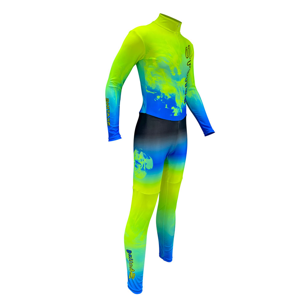 2022 New Adult Youth Middle Aged Fluorescent Green Tight Fit Speed Slip Suit Short Track Speed Skating Suit-Taobao