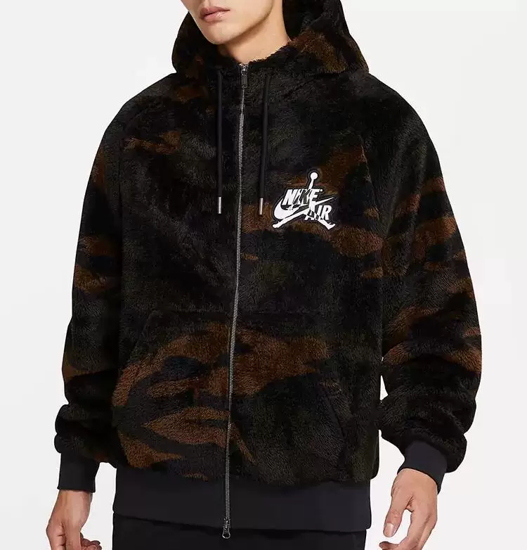 Nike Air Jordan Masculine AJ Теплая куртка с капюшоном на молнии и начесом Sherpa DO6298-100/265