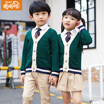 Kindergarten Garden Clothes Spring and Autumn Clothes British Style Knitted Three-Piece Childrens Academy Style Class Clothes Korean Primary School Uniform