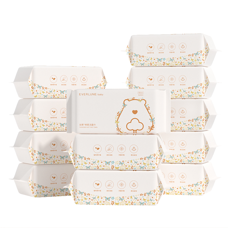 EVERLUNE爱维伦绵柔巾新生婴儿专用干湿两用加厚大人宝宝洗脸巾