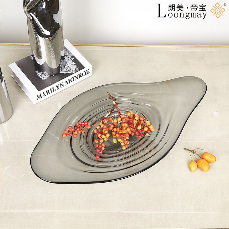 Modern Living Room Glass Fruit Tray Pendulum-like Dining Room Decorated Dishes Dining table Accessories For Afternoon Tea Refreshments Dry Fruits Pan-Taobao