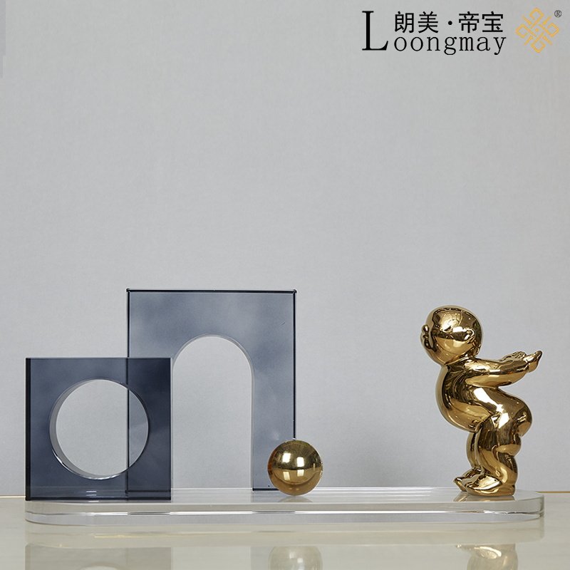 Simple light luxury crystal ornaments living room bookshelf statuette decoration crafts modern model room hotel accessories