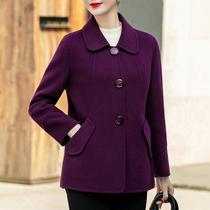 2020 spring and autumn new double-sided coat womens short short large size middle-aged mother wool coat
