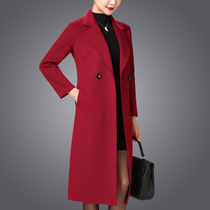 Double-sided cashmere coat Womens 2021 spring and Autumn 100% wool slim slim medium-long wool coat