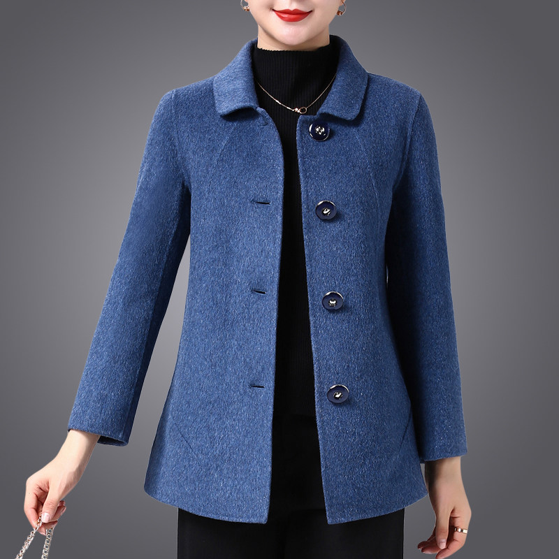 Break Code Clear Cabin Double Face Cashmere Big Coat Girl Short spring autumn middle-aged Mom clothes Albaca alpaca wool jacket