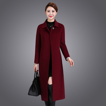 Double-sided wool coat Womens long knee-length autumn and winter high-end slim wool coat Double-sided fluff coat anti-season