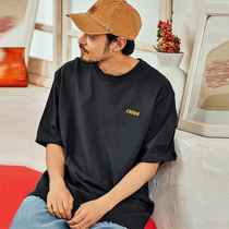 Summer mens short-sleeved T-shirt cotton national tide simple sports jacket china loose trend students