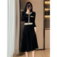 Xiaoxiangfeng gray purple knitted dress women's autumn and winter 2022 new mid-length knee-length sweater skirt with coat