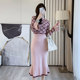 Half-high collar knitted dress women's autumn and winter 2022 new mid-length slim sweater bag hip ruffled fishtail skirt