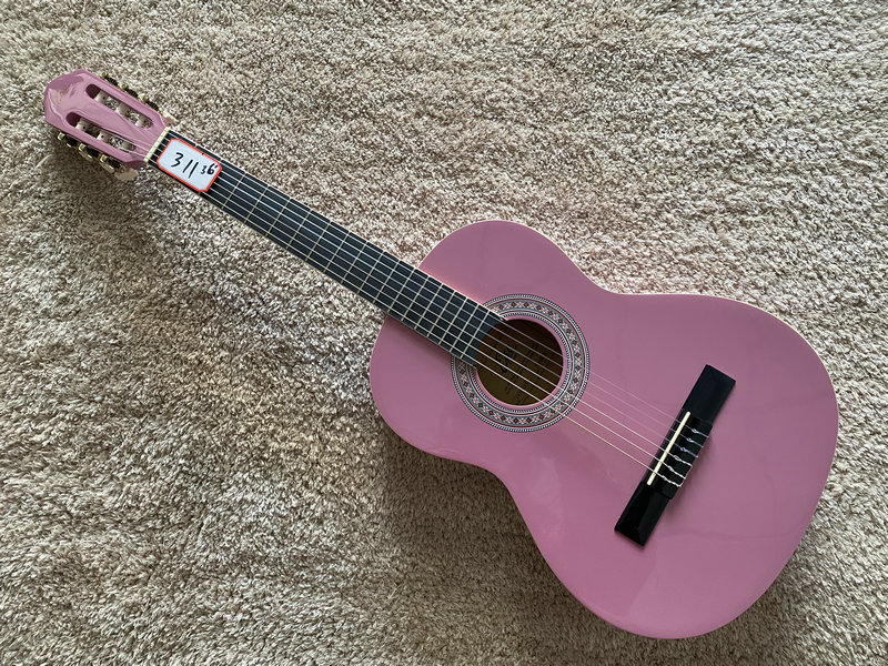  EKO 36 Inch Nylon Strings Children Mini Classical Guitar Plywood Practicing Cen Pink White-Taobao