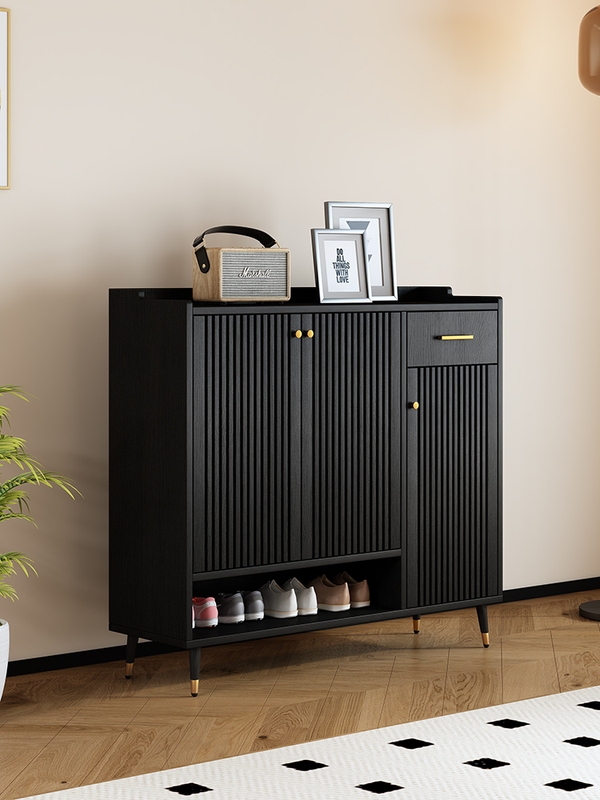 Best-Selling Shoe Cabinet New Model Black Shoe Cabinet for Home Entrance Hallway Integrated Wall-Mounted Storage Cabinet Outdoor Corridor