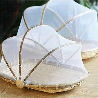 Dry goods net of the rectangular home bamboo dustpan sunning basket dust-proof bamboo woven basket by Iruzhanzhu 