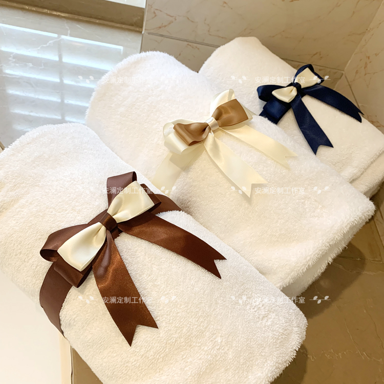 Model room soft decoration towel buckle dressing room bow pull flower hotel towel bath towel decoration finished multi-color