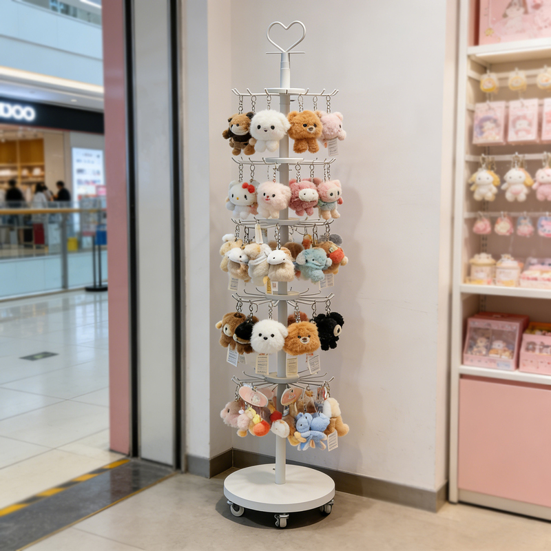 Plush Toy Display Rack, Multi-Layer Adjustable, Supermarket Cultural and Creative Storage Rack, Trendy Toy Hanging Rotating Shelf